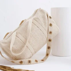 Fabrique de Styles Sacs Et Cabas*Sac week-end en coton et jute écru et doré - Greeka