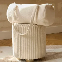 Fabrique de Styles Sacs Et Cabas*Sac weekend en tissu bouclette écru - Bowling