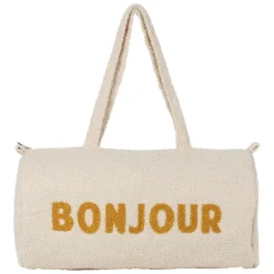 Fabrique de Styles Sacs Et Cabas*Sac weekend " Bonjour " en bouclette écru - Funky