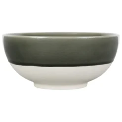 Fabrique de Styles Plats Et Saladiers*Saladier en grès vert de gris et blanc - Crakel