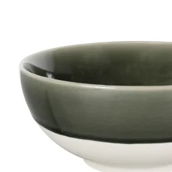 Fabrique de Styles Plats Et Saladiers*Saladier en grès vert de gris et blanc - Crakel
