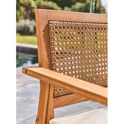 Enfant Fabrique de Styles Salons De Jardin|Jardin*Salon de jardin 4 pièces en acacia naturel et beige - Condao