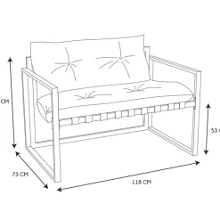 Enfant Fabrique de Styles Salons De Jardin|Jardin*Salon de jardin 4 places en fer avec coussins blanc - Cagliari