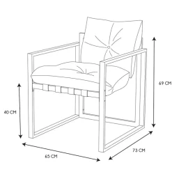 Enfant Fabrique de Styles Salons De Jardin|Jardin*Salon de jardin 4 places en fer avec coussins blanc - Cagliari