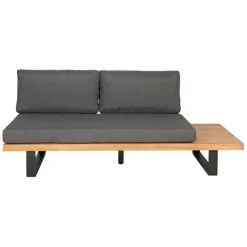 Enfant Fabrique de Styles Salons De Jardin|Jardin*Salon de jardin d'angle en bois 5 places anthracite et naturel - Feros