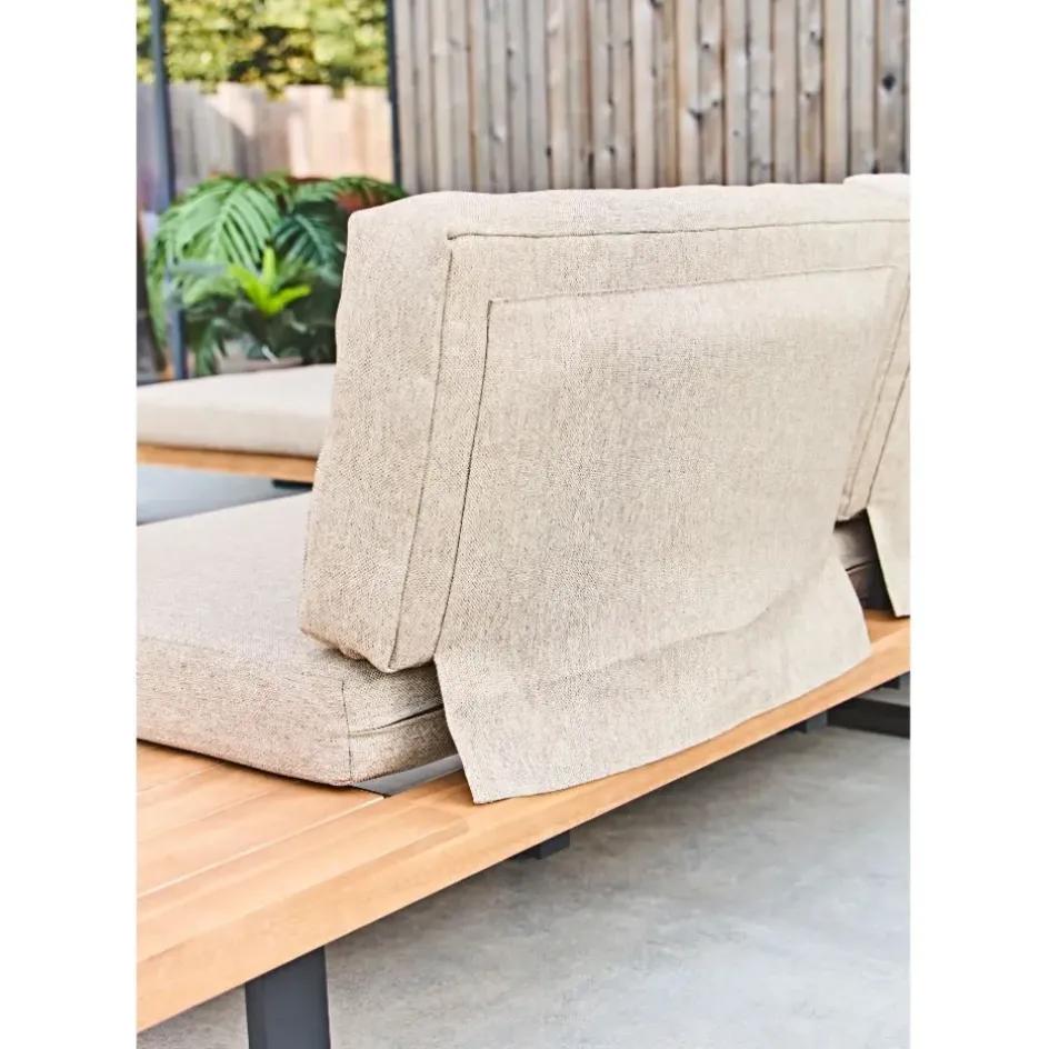 Enfant Fabrique de Styles Salons De Jardin|Jardin*Salon de jardin d'angle en bois 5 places beige - Feros