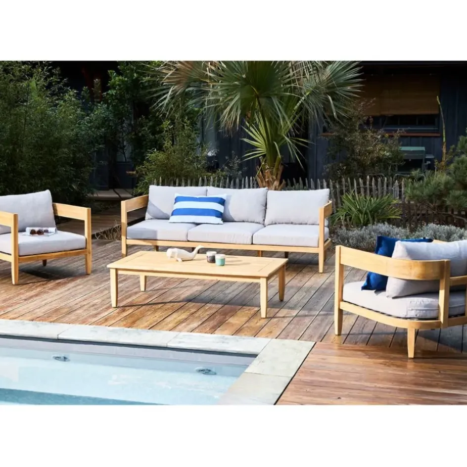 Enfant Fabrique de Styles Salons De Jardin|Jardin*Salon de jardin en acacia naturel et gris - Borneo