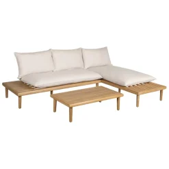 Enfant Fabrique de Styles Salons De Jardin|Jardin*Salon de jardin en acacia 3 places avec table écru - Cirina