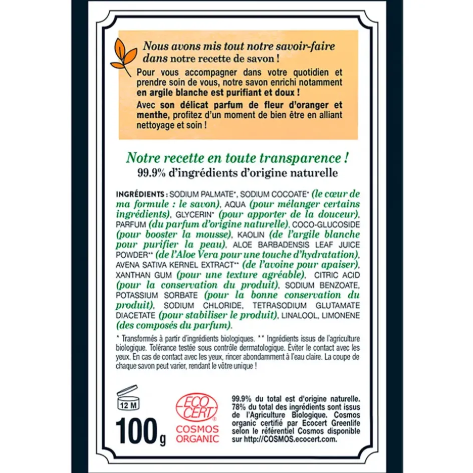 Fabrique de Styles Savon Solide*Savon solide fleur d'oranger et menthe - Cosmébio