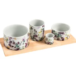 Fabrique de Styles Bols Et Coupelles*Service apéritif 4 pièces en céramique - Garden