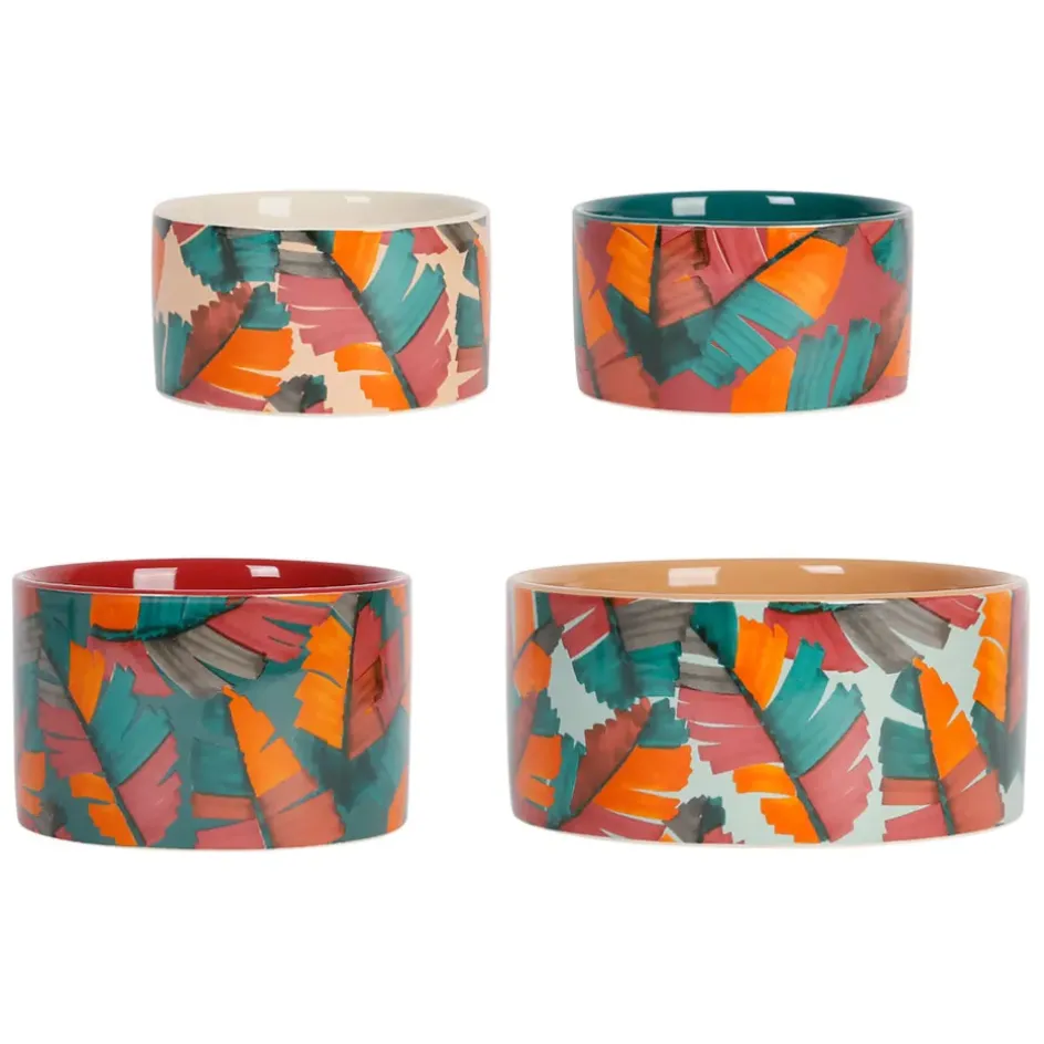 Fabrique de Styles Bols Et Coupelles*Service apéritif 4 pièces en grès et bambou - Seguia