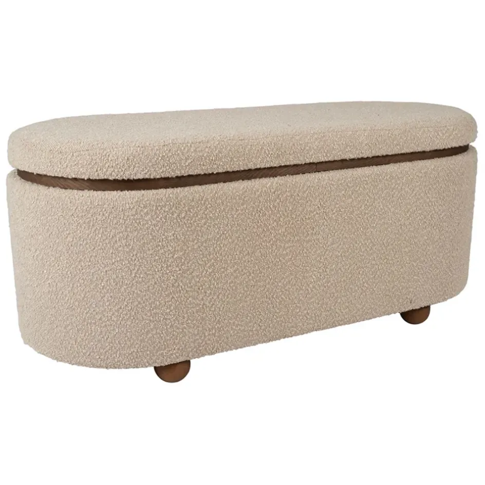 Fabrique de Styles Bancs Et Banquettes*Set de 2 bancs coffre en tissu et pin - Alpinia