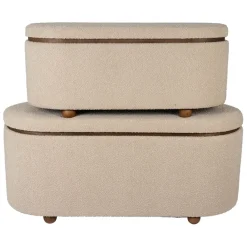 Fabrique de Styles Bancs Et Banquettes*Set de 2 bancs coffre en tissu et pin - Alpinia