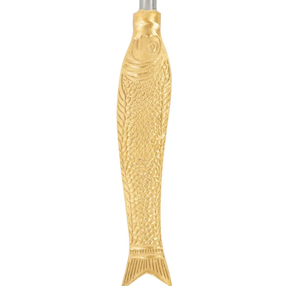 Fabrique de Styles Ustensibles De Cuisine*Set de 2 couverts de salade en inox et laiton - Poisson