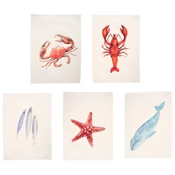 Fabrique de Styles Torchons, Tabliers Et Maniques*Set de 5 torchons crustace en coton