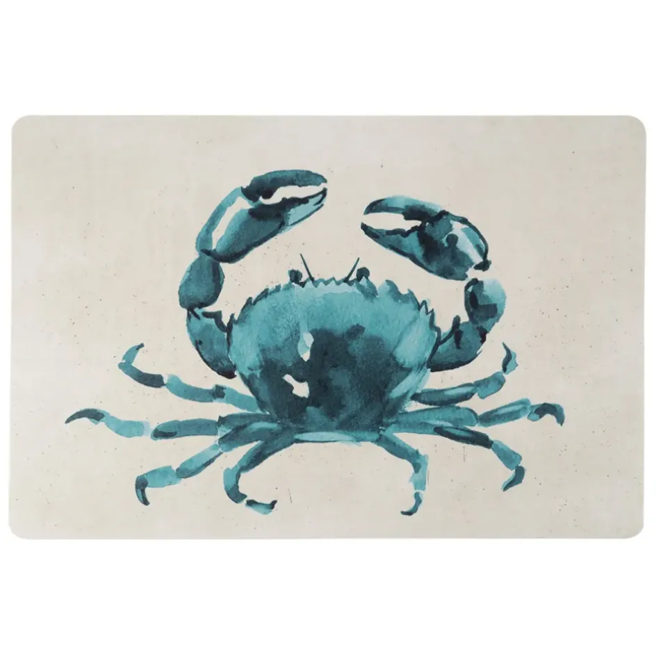 Fabrique de Styles Sets De Table*Set de table crabe en vinyle émeraude 30x45cm - Crabe