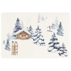 Fabrique de Styles Sets De Table*Set de table en vinyle blanc et bleu 45x30cm - Chalet