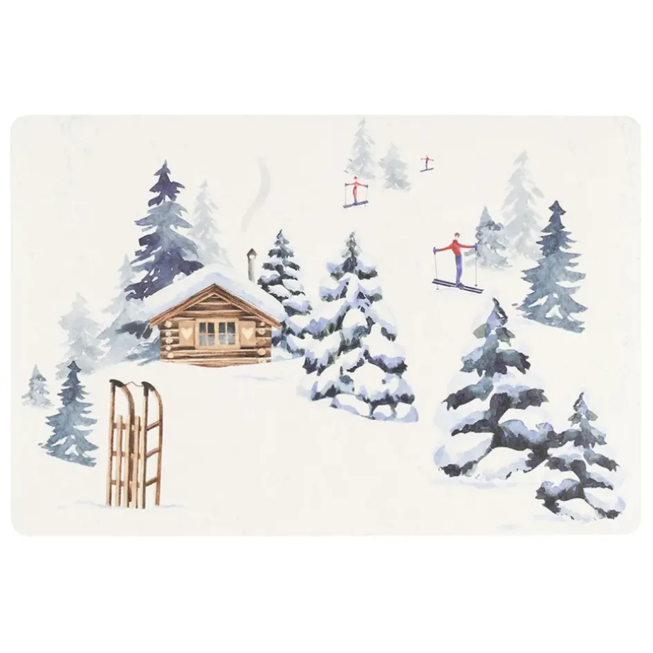 Fabrique de Styles Sets De Table*Set de table en vinyle blanc et bleu 45x30cm - Chalet