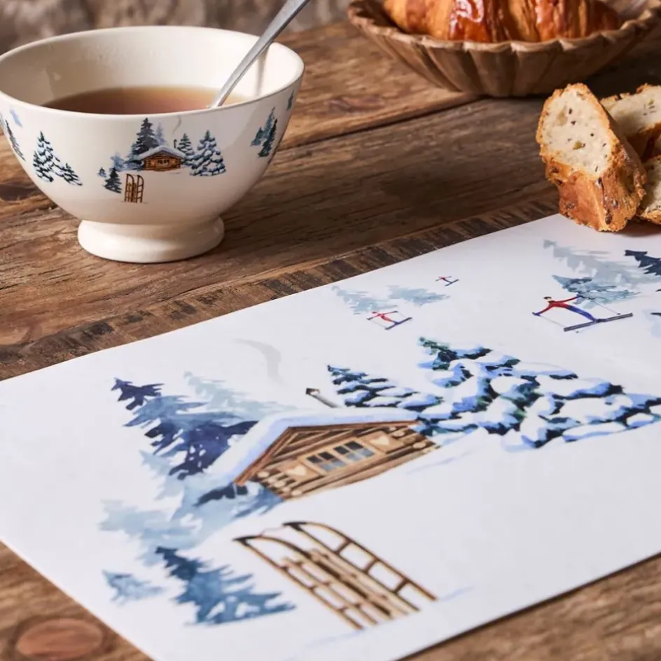 Fabrique de Styles Sets De Table*Set de table en vinyle blanc et bleu 45x30cm - Chalet