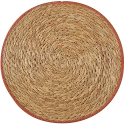 Fabrique de Styles Sets De Table*Set de table tressé en jonc de mer liseré terracotta d38cm