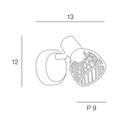 Fabrique de Styles Appliques*Spot 1 lumière en métal h13cm mat noir - kento