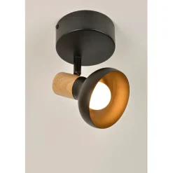 Fabrique de Styles Suspensions*Spot 1 lumière en métal et effet bois - Alvar