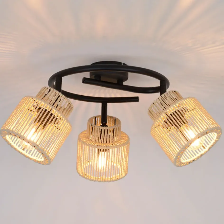 Fabrique de Styles Suspensions*Spot 3 lumières en métal et cordelette d47cm - Cancun
