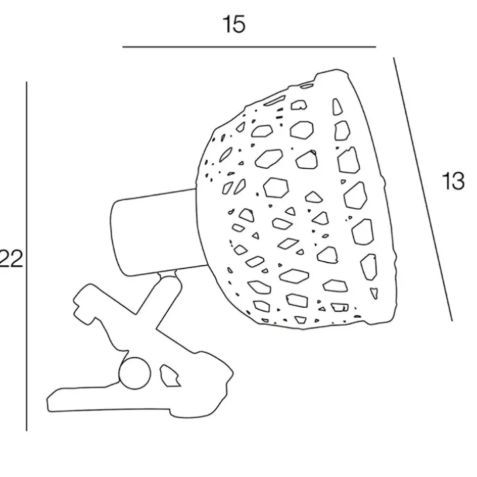 Fabrique de Styles Suspensions*Spot à pince en métal et bambou h15cm noir - kami
