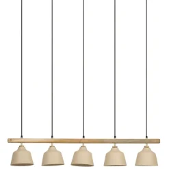 Fabrique de Styles Suspensions*Suspension 5 lampes en fer et manguier L114cm - Ferese