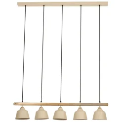 Fabrique de Styles Suspensions*Suspension 5 lampes en fer et manguier L114cm - Ferese