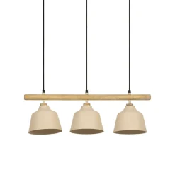 Fabrique de Styles Suspensions*Suspension 3 lampes en fer et manguier L66cm - Ferese