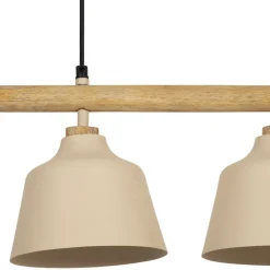 Fabrique de Styles Suspensions*Suspension 3 lampes en fer et manguier L66cm - Ferese
