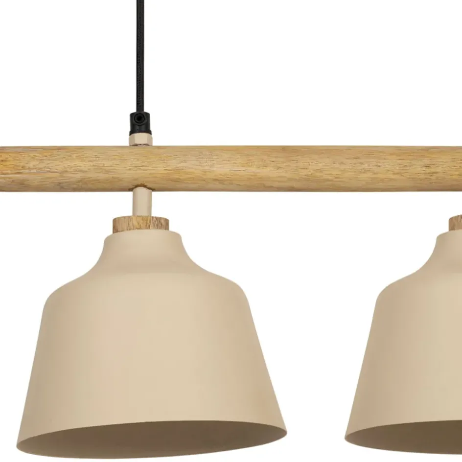 Fabrique de Styles Suspensions*Suspension 3 lampes en fer et manguier L66cm - Ferese