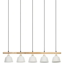 Fabrique de Styles Suspensions*Suspension 5 lampes en fer et manguier L114cm - Ferese