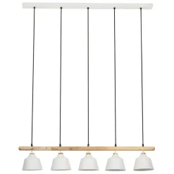 Fabrique de Styles Suspensions*Suspension 5 lampes en fer et manguier L114cm - Ferese
