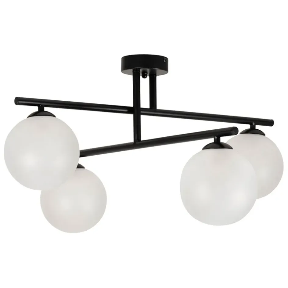 Fabrique de Styles Suspensions*Suspension 4 lumières en fer et verre h36cm - Ardecor