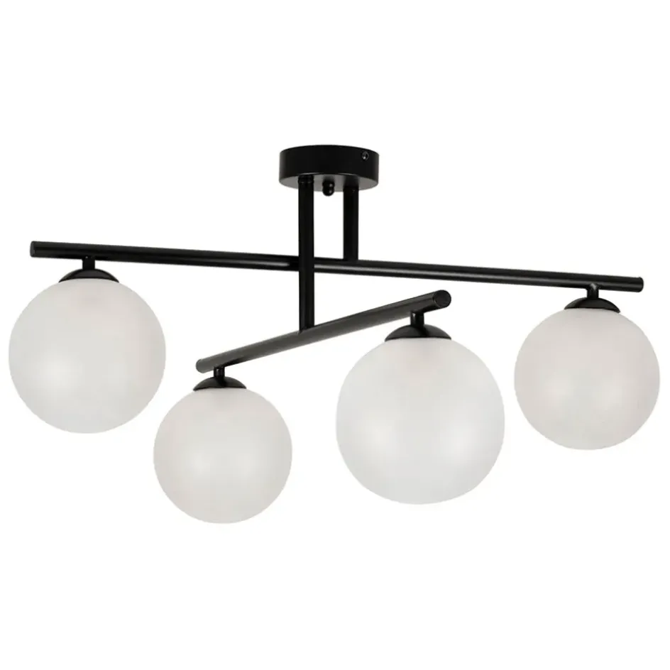 Fabrique de Styles Suspensions*Suspension 4 lumières en fer et verre h36cm - Ardecor