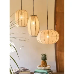 Fabrique de Styles Suspensions*Suspension en coton et fer écru non électrifiée d45xh28cm - Enigma