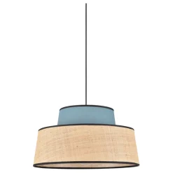 Fabrique de Styles Suspensions*Suspension en coton et raphia d38cm pétrole - Mallorca