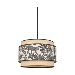 Fabrique de Styles Suspensions*Suspension en coton et raphia d38cm naturel et noir - milo