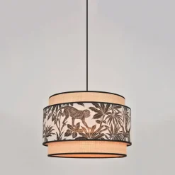 Fabrique de Styles Suspensions*Suspension en coton et raphia d38cm naturel et noir - milo