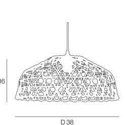 Fabrique de Styles Suspensions*Suspension en métal et rotin d38cm - bendor