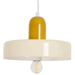 Fabrique de Styles Suspensions*Suspension en verre et fer d25x16cm écru - Atelier