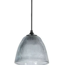 Fabrique de Styles Suspensions*Suspension en verre strié h15cm fumé