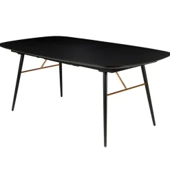Fabrique de Styles Table De Salle À Manger*Table à manger avec allonge en placage chêne noir 180x105cm - Verona