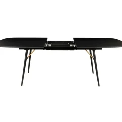 Fabrique de Styles Table De Salle À Manger*Table à manger avec allonge en placage chêne noir 180x105cm - Verona