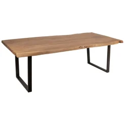 Fabrique de Styles Table De Salle À Manger*Table à manger en acacia massif et pieds en fer noir 200x100cm - Factory