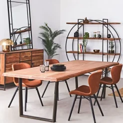 Fabrique de Styles Table De Salle À Manger*Table à manger en acacia massif et pieds en fer noir 240x110cm - Factory