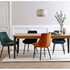 Fabrique de Styles Table De Salle À Manger*Table à manger en chêne massif et pieds acier L200cm - Manny