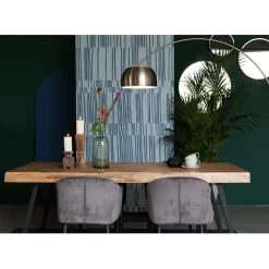 Fabrique de Styles Table De Salle À Manger*Table à manger en teck massif et pieds métal 200x90cm - Suri